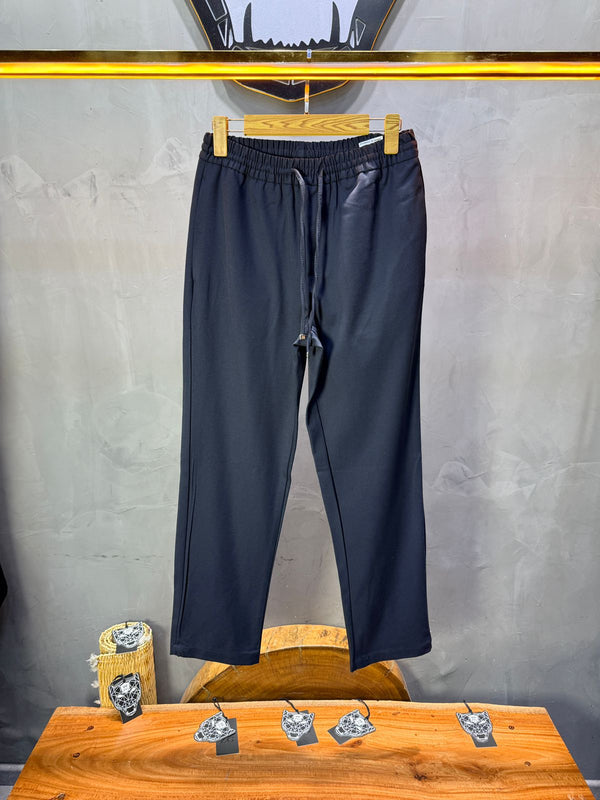 Pantalon Élégant Blue Coupe Droite