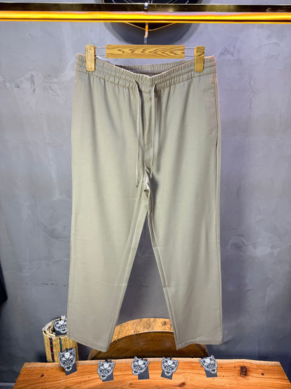 Pantalon Élégant Beige Coupe Droite