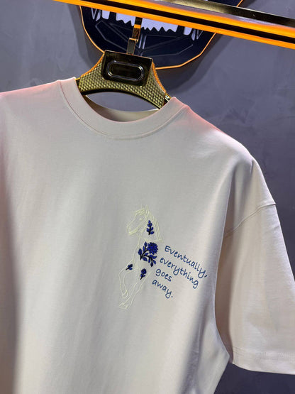 T-Shirt Beige Oversize Broderie Cheval 5054
