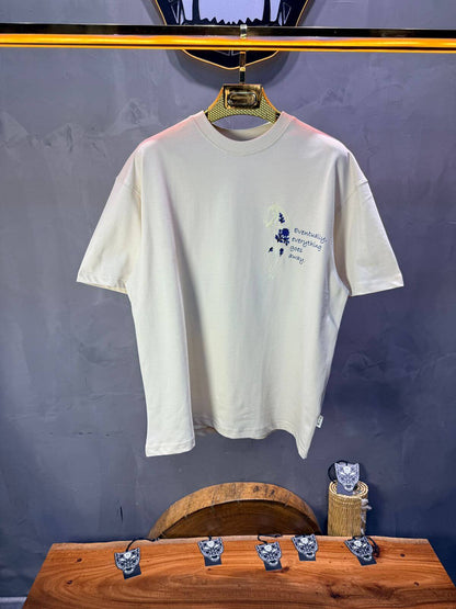 T-Shirt Beige Oversize Broderie Cheval 5054