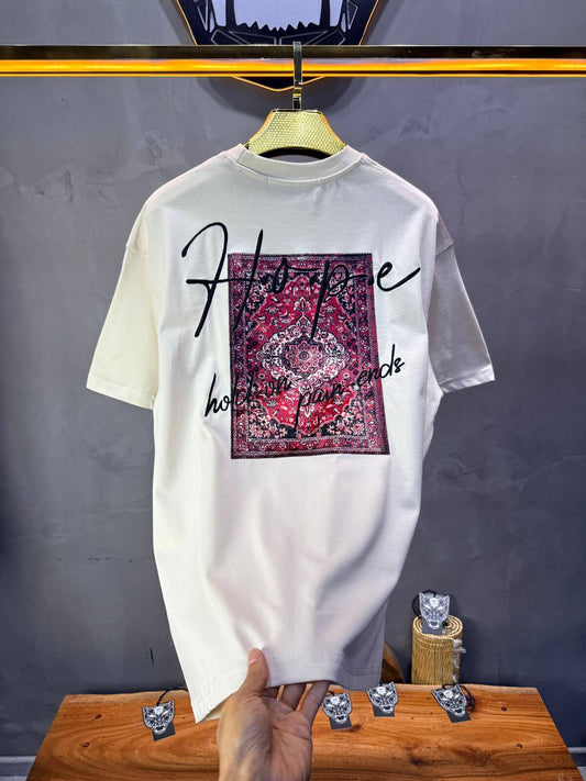 T-Shirt Oversize Beige — Tapis Persan Rouge 5064