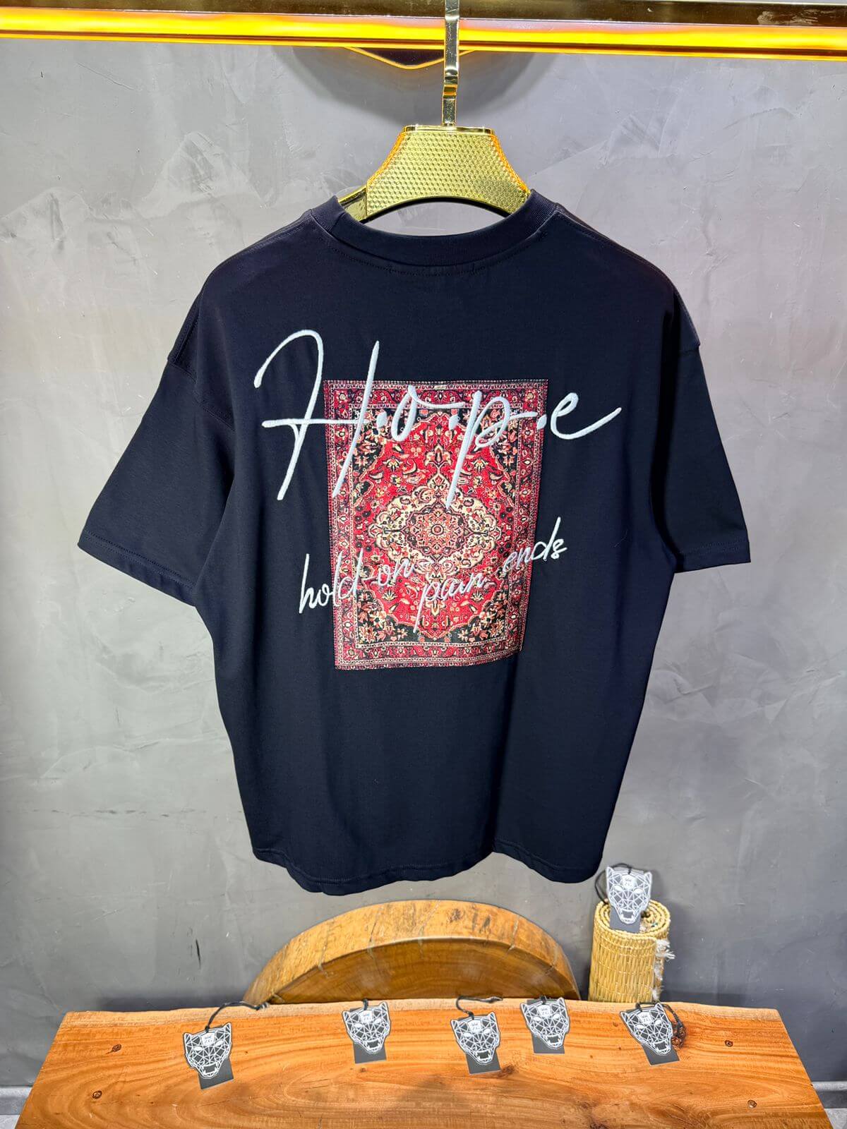 T-Shirt Oversize Navy Blue — Tapis Persan Rouge 5064