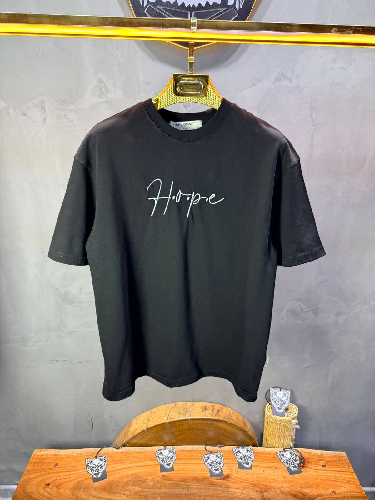 T-Shirt Oversize Noir — Tapis Persan Rouge 5064