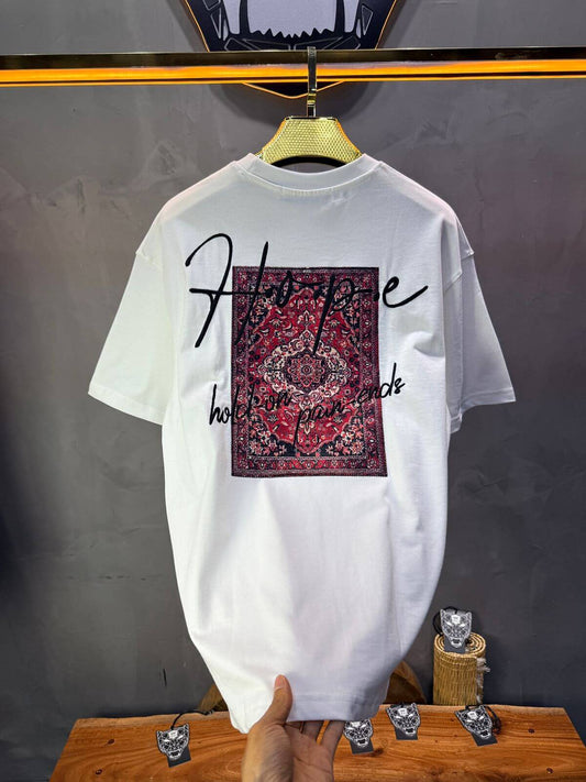 T-Shirt Oversize Blanc — Tapis Persan Rouge 5064
