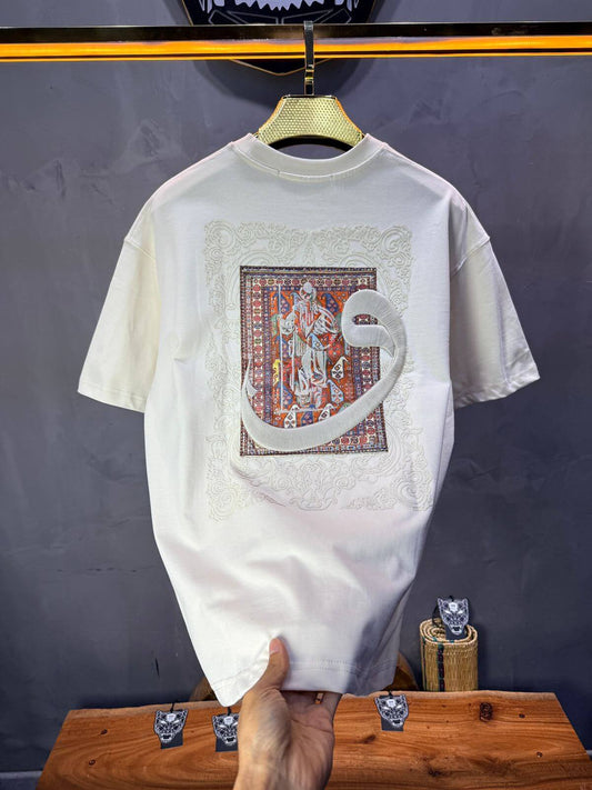 T-Shirt Oversize Beige — Calligraphie "Waw" 5105