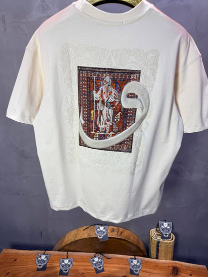T-Shirt Oversize Beige — Calligraphie "Waw" 5105