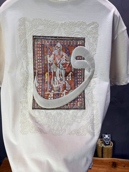 T-Shirt Oversize Beige — Calligraphie "Waw" 5105