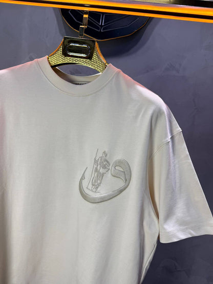 T-Shirt Oversize Beige — Calligraphie "Waw" 5105