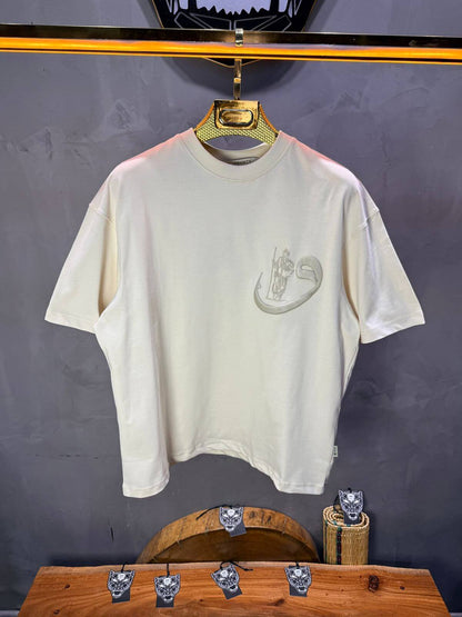 T-Shirt Oversize Beige — Calligraphie "Waw" 5105