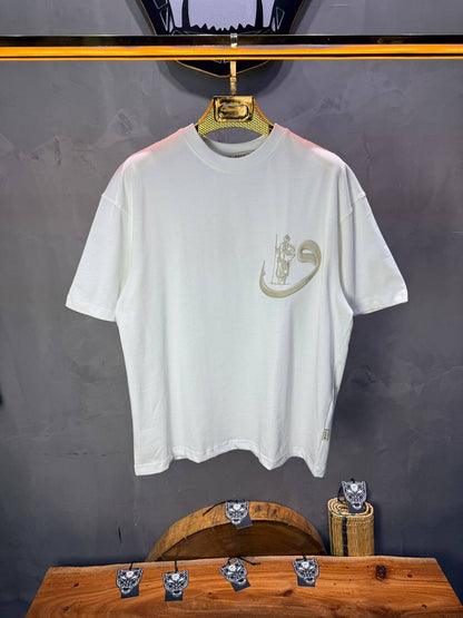 T-Shirt Oversize Blanc — Calligraphie "Waw" 5105