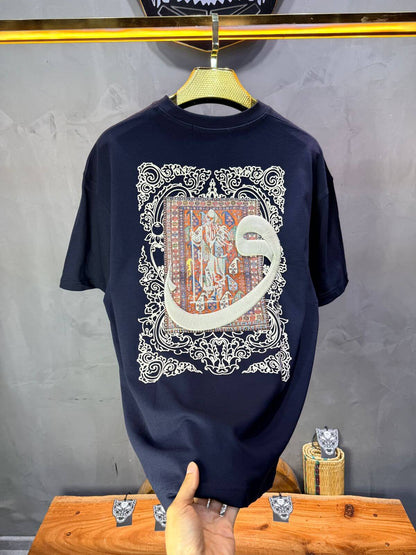 T-Shirt Oversize Navy Blue — Calligraphie "Waw" 5105