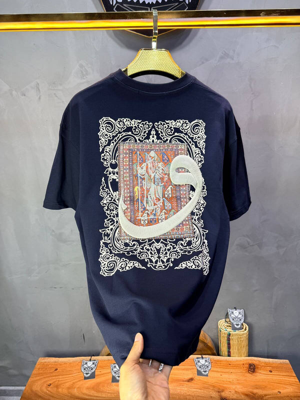 T-Shirt Oversize Navy Blue — Calligraphie "Waw" 5105