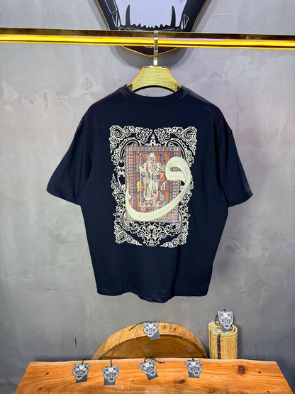 T-Shirt Oversize Navy Blue — Calligraphie "Waw" 5105