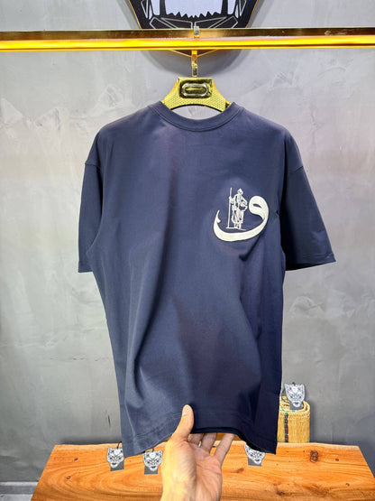 T-Shirt Oversize Navy Blue — Calligraphie "Waw" 5105