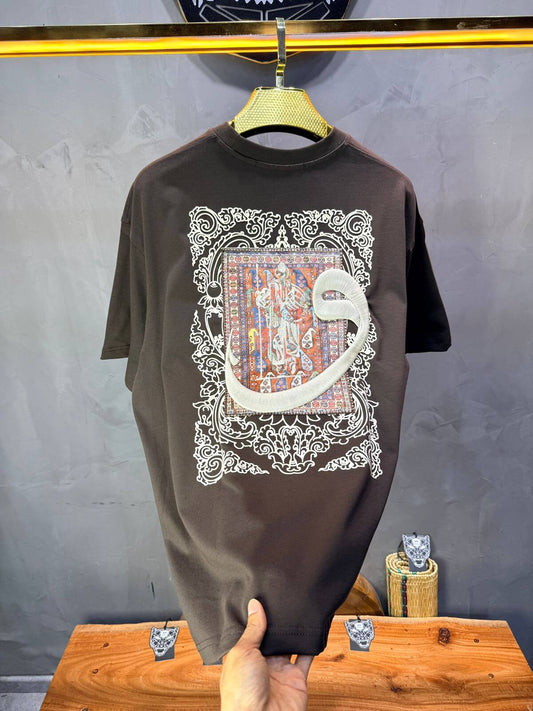 T-Shirt Oversize Brown — Calligraphie "Waw" 5105