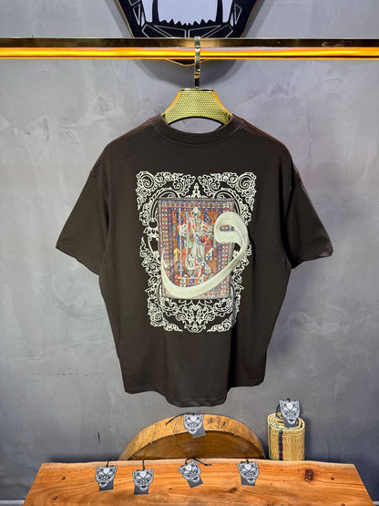 T-Shirt Oversize Brown — Calligraphie "Waw" 5105