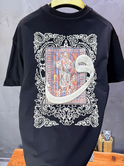 T-Shirt Oversize Noir — Calligraphie "Waw" 5105