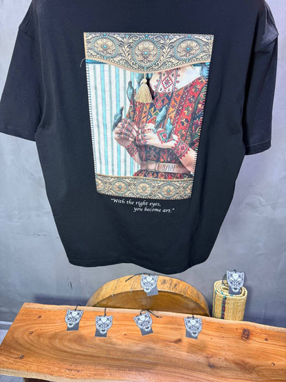 T-Shirt Oversize Noir — Femme Orientale 5151