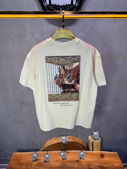 T-Shirt Oversize Beige  — Femme Orientale 5151