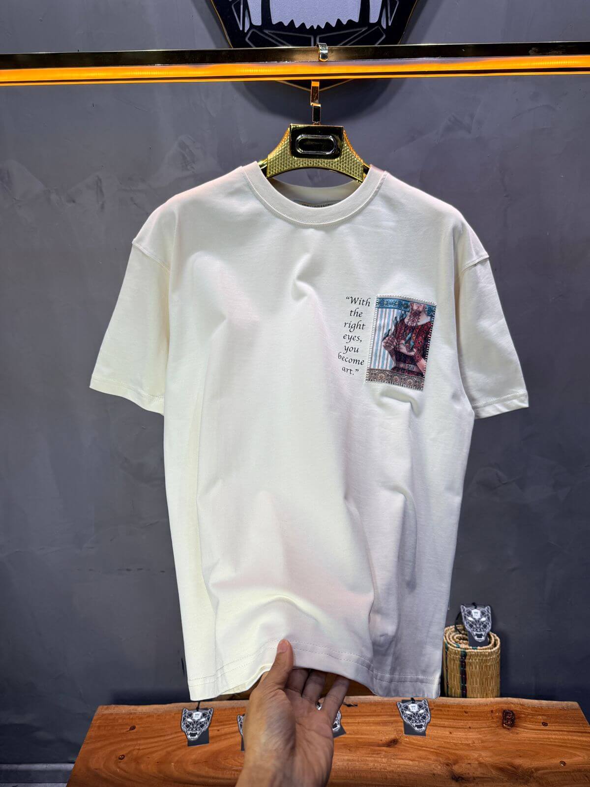 T-Shirt Oversize Beige  — Femme Orientale 5151