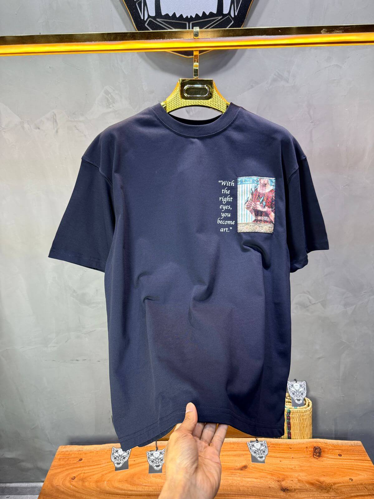 T-Shirt Oversize Navy Blue  — Femme Orientale 5151