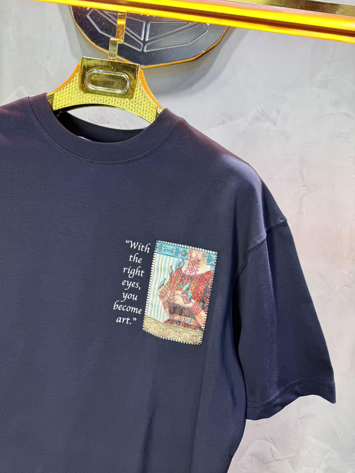 T-Shirt Oversize Navy Blue  — Femme Orientale 5151