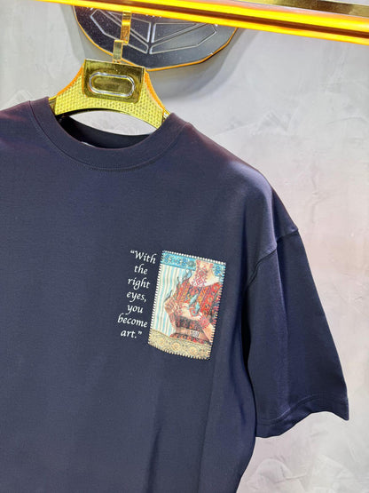 T-Shirt Oversize Navy Blue  — Femme Orientale 5151
