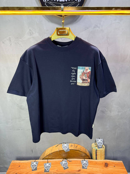 T-Shirt Oversize Navy Blue  — Femme Orientale 5151