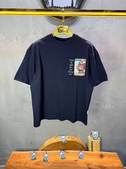 T-Shirt Oversize Navy Blue  — Femme Orientale 5151