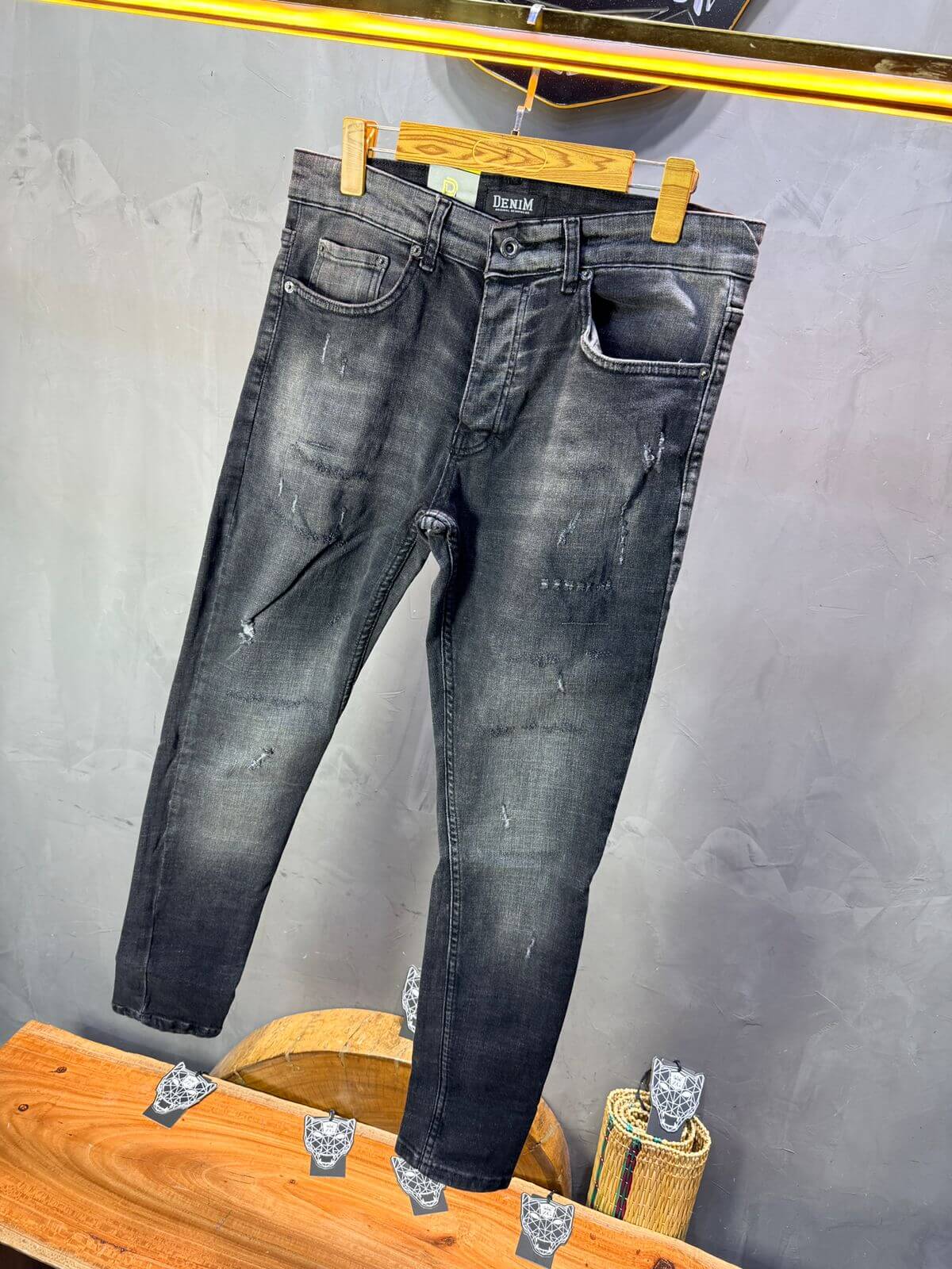 Jean Slim Gris Anthracite Destroyed — Scratches 002