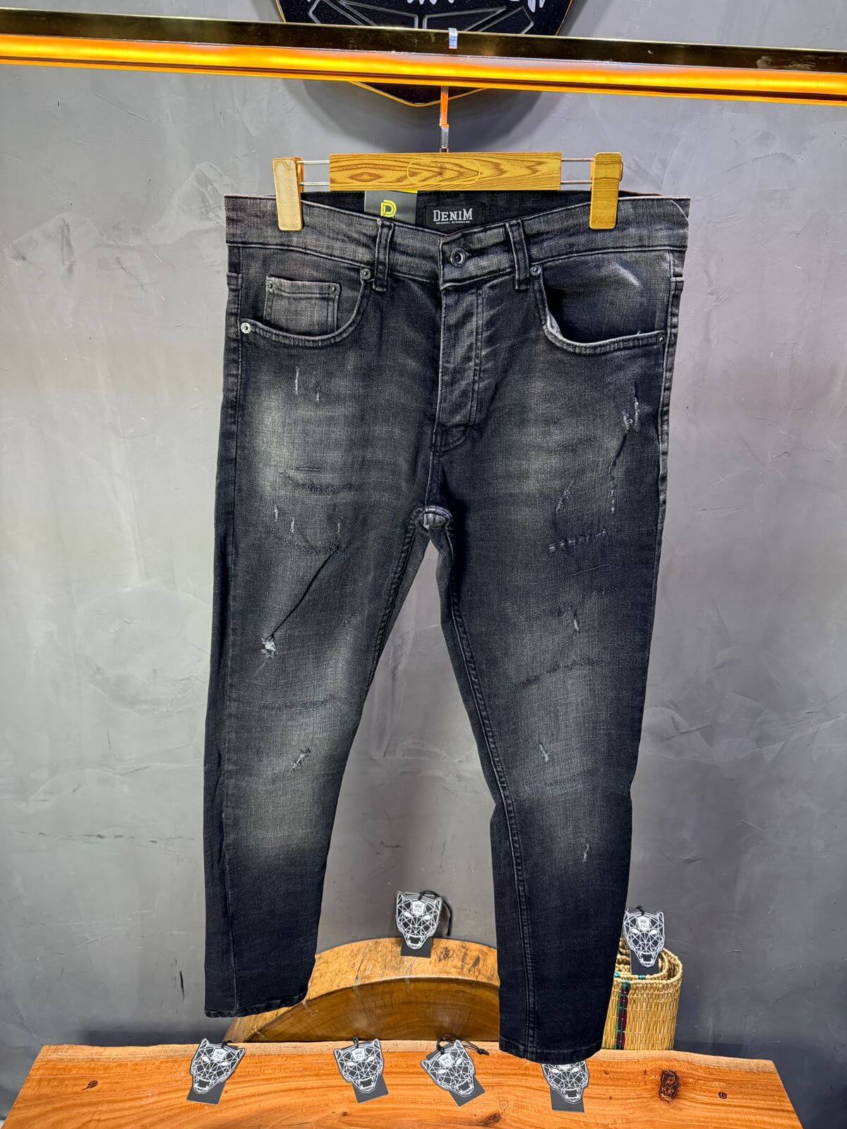 Jean Slim Gris Anthracite Destroyed — Scratches 002