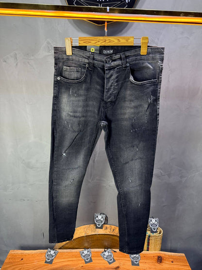 Jean Slim Gris Anthracite Destroyed — Scratches 002