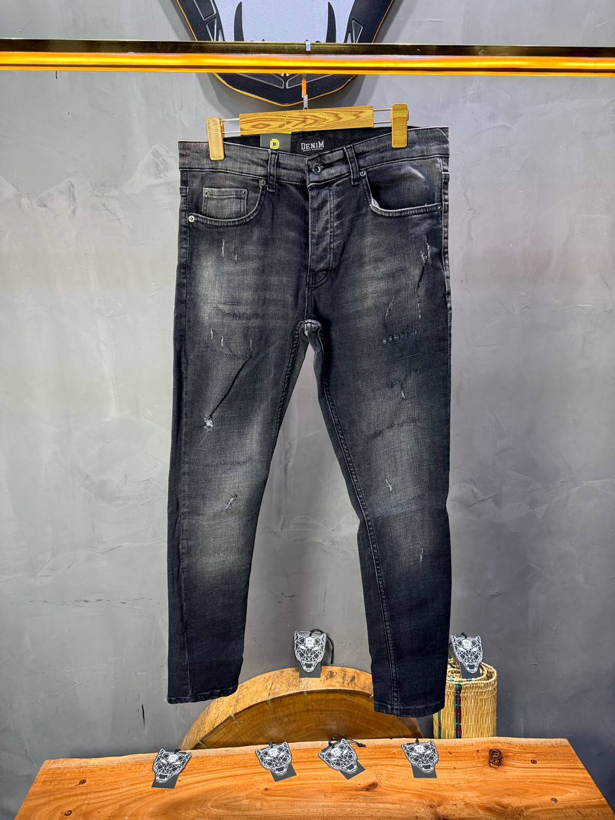 Jean Slim Gris Anthracite Destroyed — Scratches 002