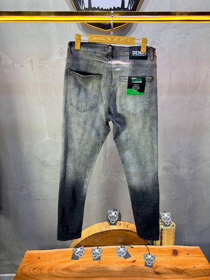 Jean Slim Gris Dégradé — Effet Ombré & Délavé Premium 004