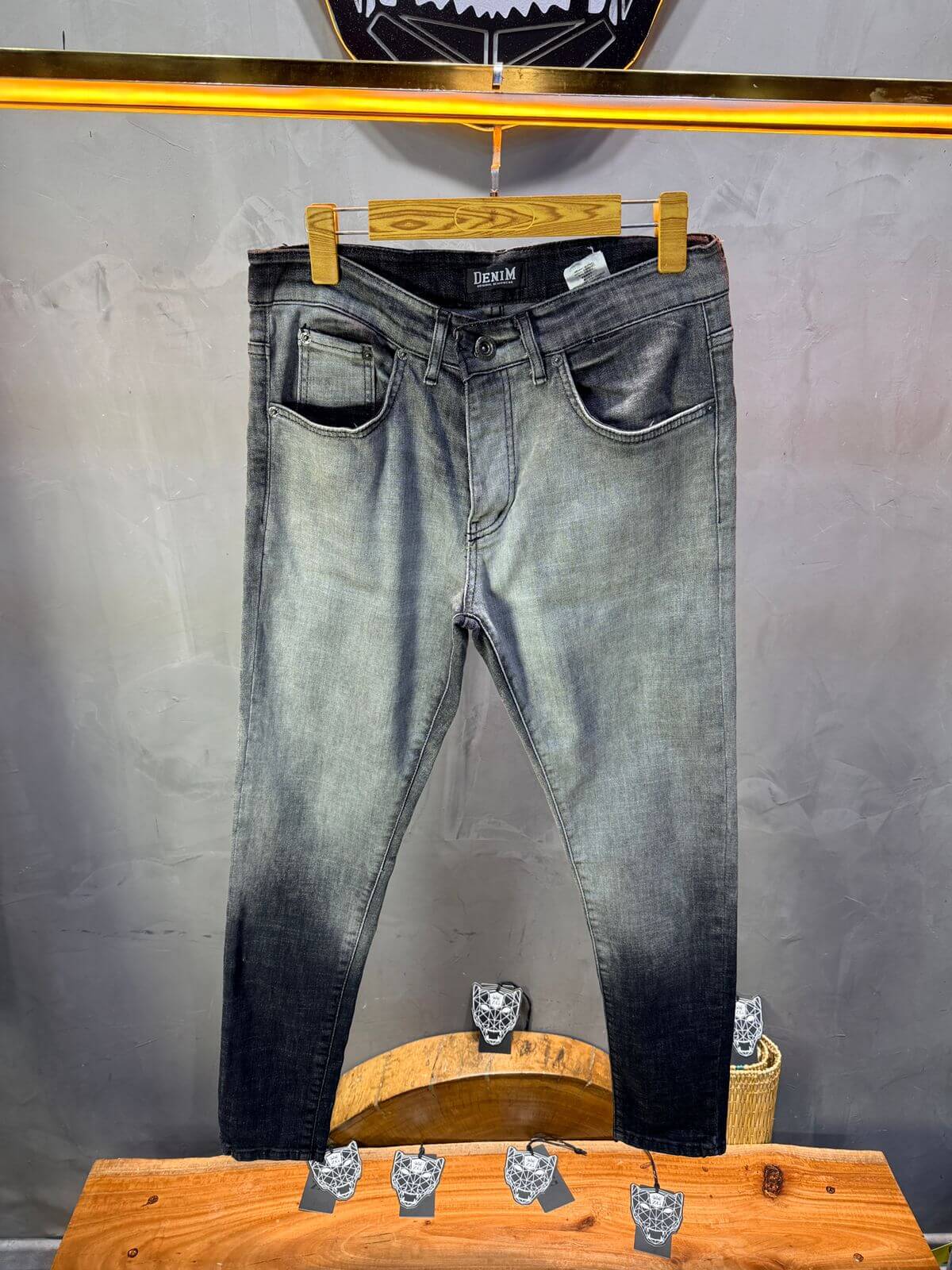 Jean Slim Gris Dégradé — Effet Ombré & Délavé Premium 004