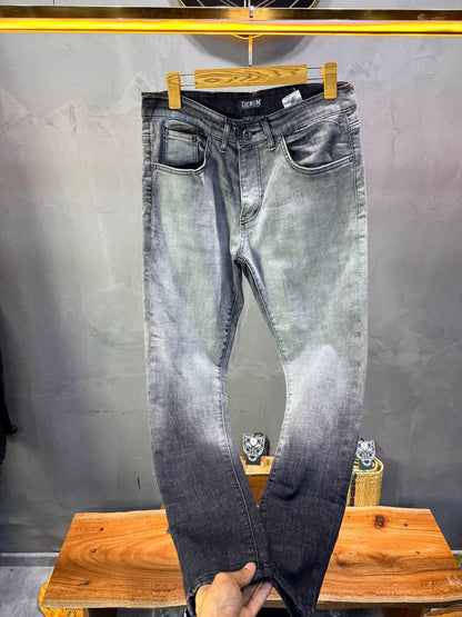 Jean Slim Gris Dégradé — Effet Ombré & Délavé Premium 004