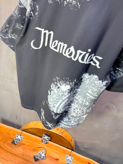 T-Shirt oversize Traces & Memories — Gris Anthracite 4191