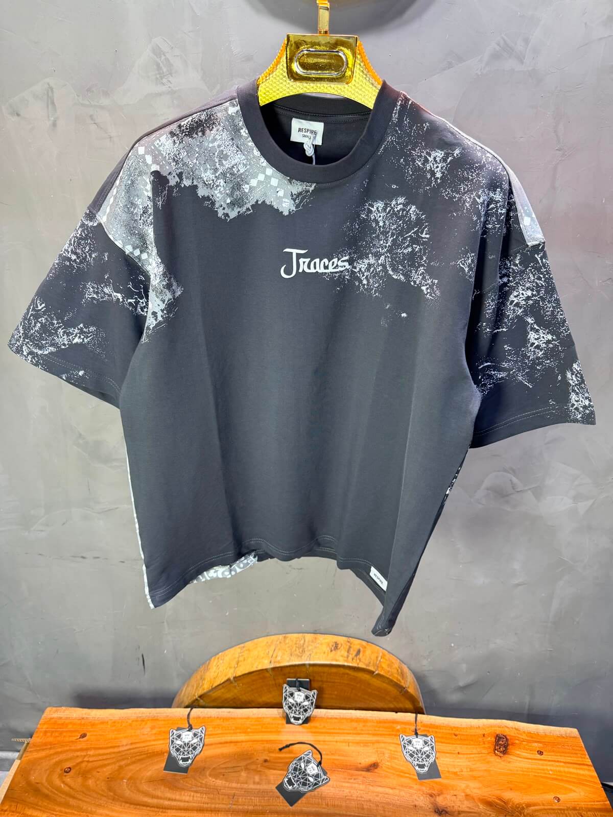 T-Shirt oversize Traces & Memories — Gris Anthracite 4191