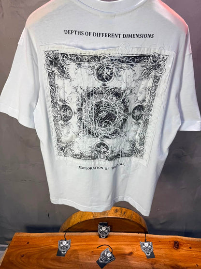 T-Shirt oversize Depths of Different Dimensions — Blanc 5148