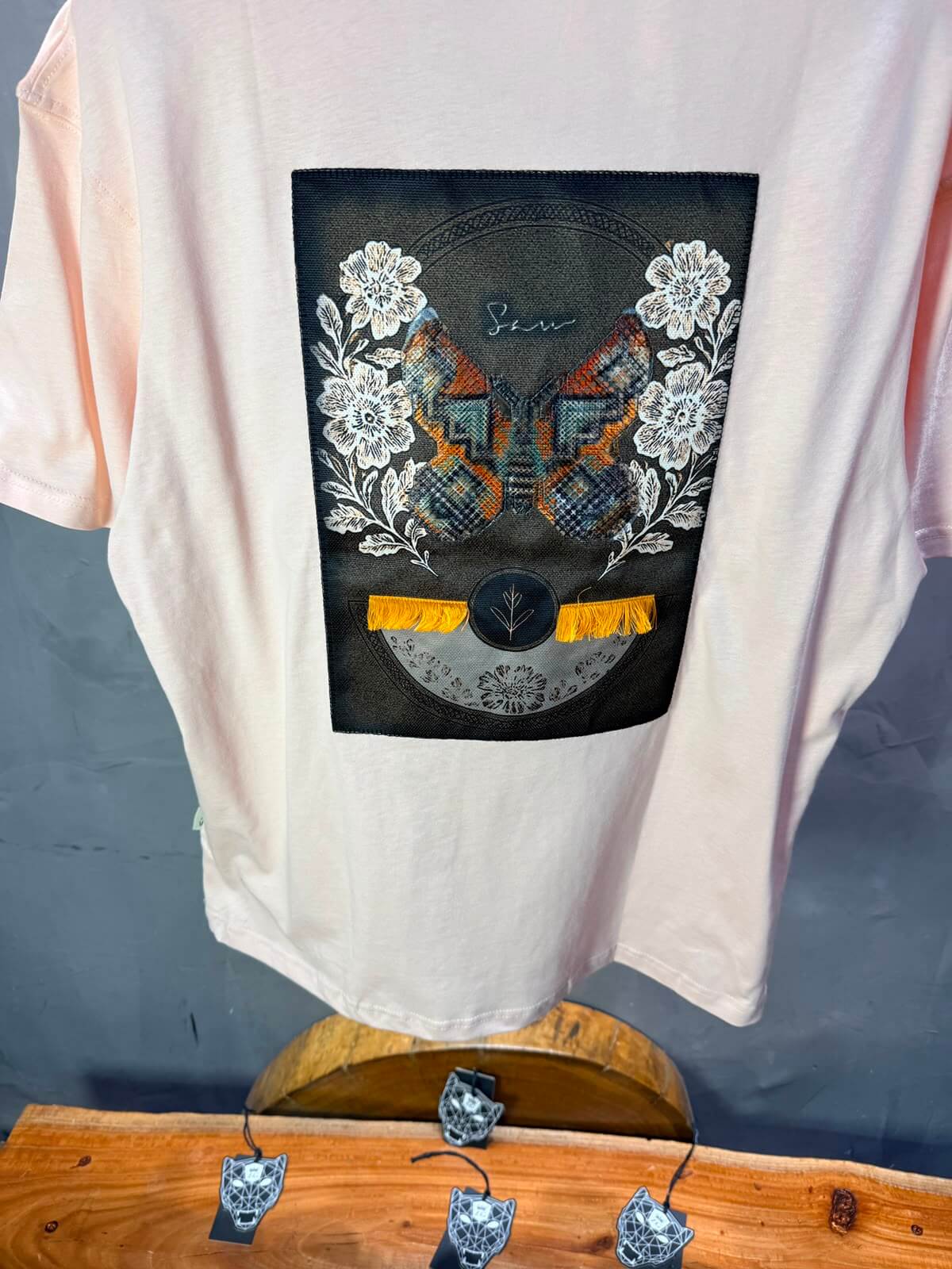 T-Shirt Oversize Floral Patch — Rose 5159