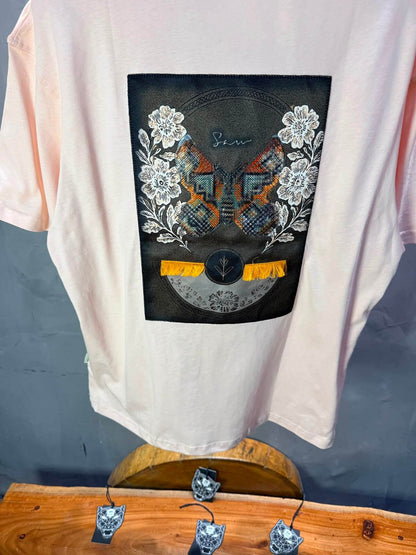 T-Shirt Oversize Floral Patch — Rose 5159