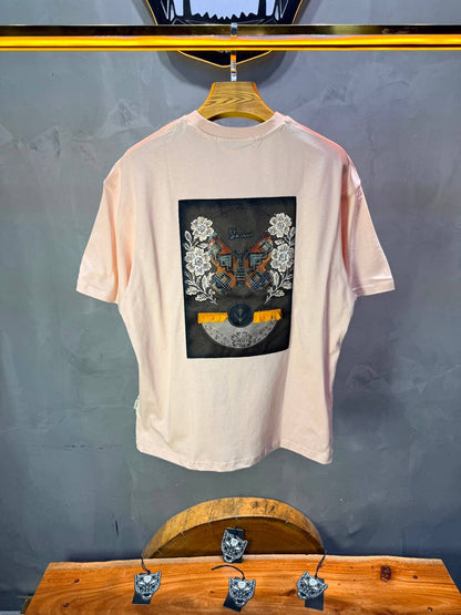 T-Shirt Oversize Floral Patch — Rose 5159