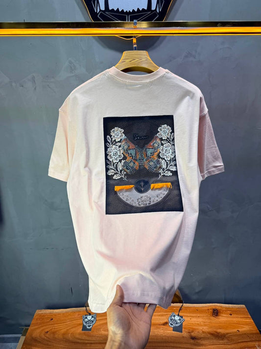 T-Shirt Oversize Floral Patch — Rose 5159