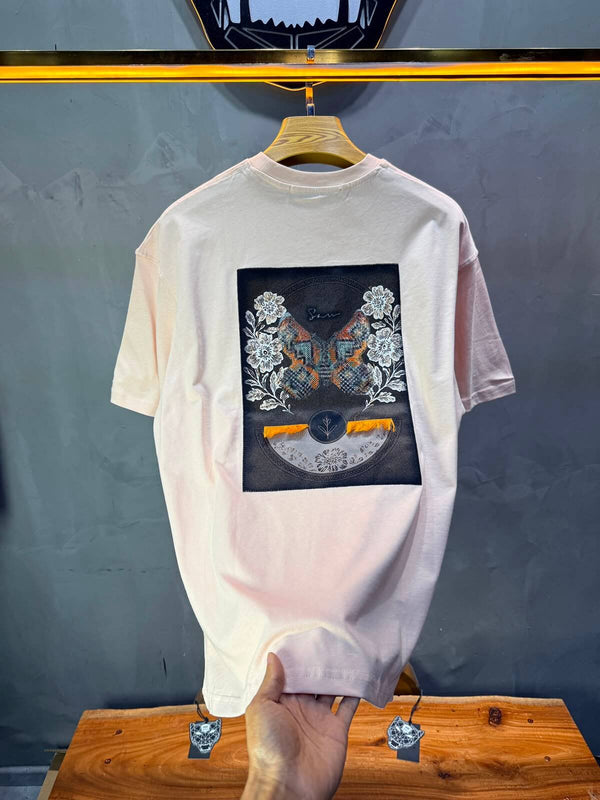 T-Shirt Oversize Floral Patch — Rose 5159