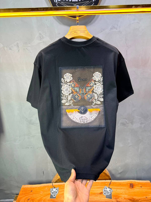 T-Shirt Oversize Floral Patch — Noir 5159