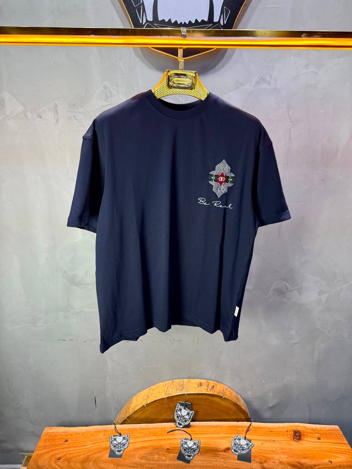 T-Shirt Oversize Be Real — Navy Blue 5176