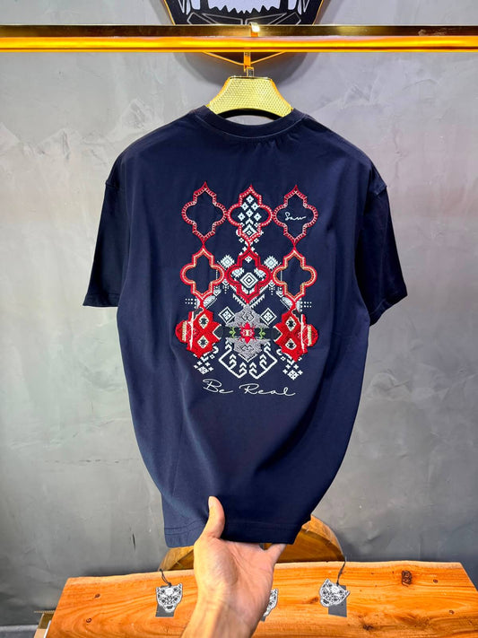 T-Shirt Oversize Be Real — Navy Blue 5176