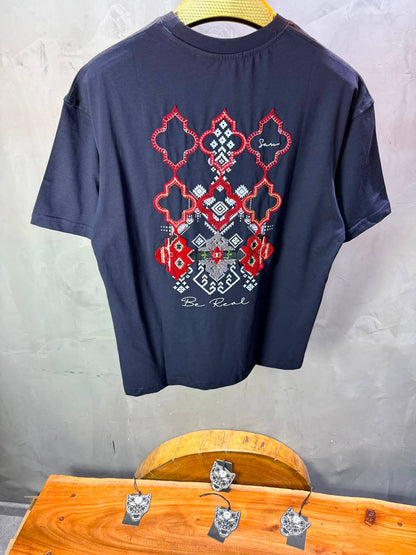 T-Shirt Oversize Be Real — Navy Blue 5176