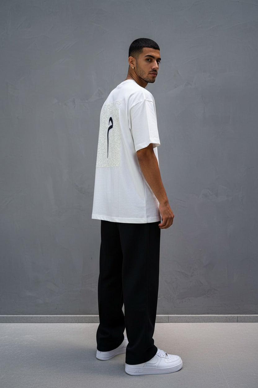 T-Shirt Oversize Meem — Blanc 5082