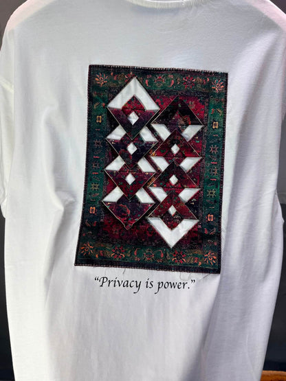 T-Shirt Oversize  Privacy is Power — Blanc 5138